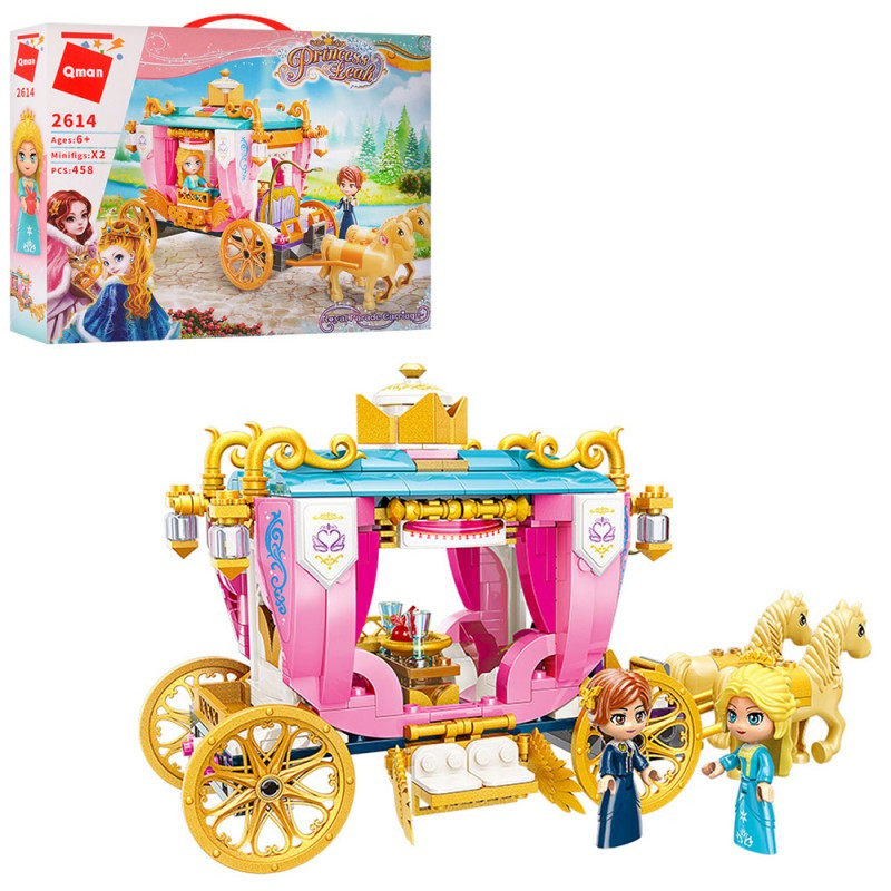 Q-Man - Royal Princess Cinderella's Carriage Building Blocks Princess Friends Characters