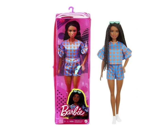 Barbie fashionista doll with heart style clothes and shoes