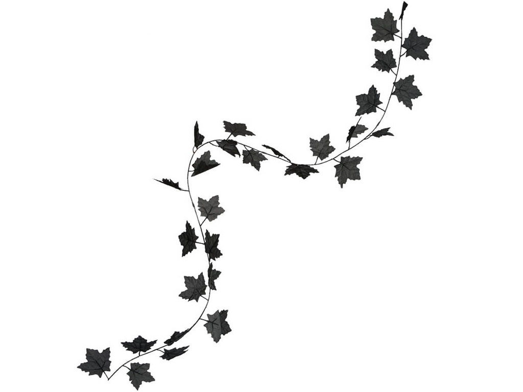 BLACK LEAVES GARLAND 180 CM