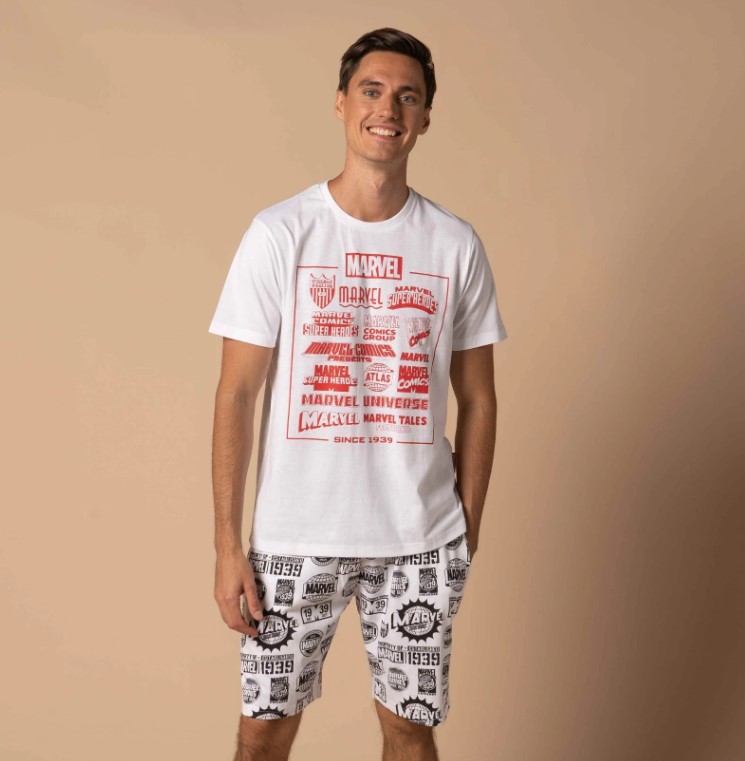 Marvel Comics Men's Shorts Pyjama Set