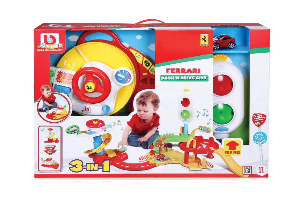 B Junior Ferrari Dash and Drive City 3 in 1