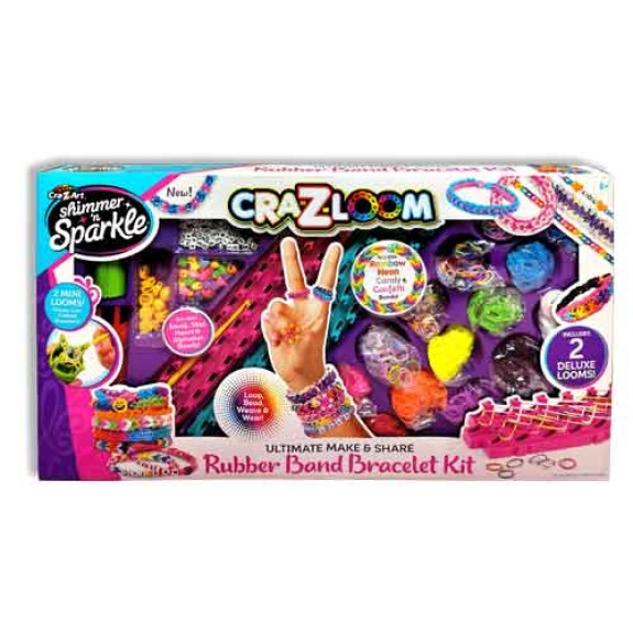 شيمر سباركل مجموعة اساور مطاطية ملونة