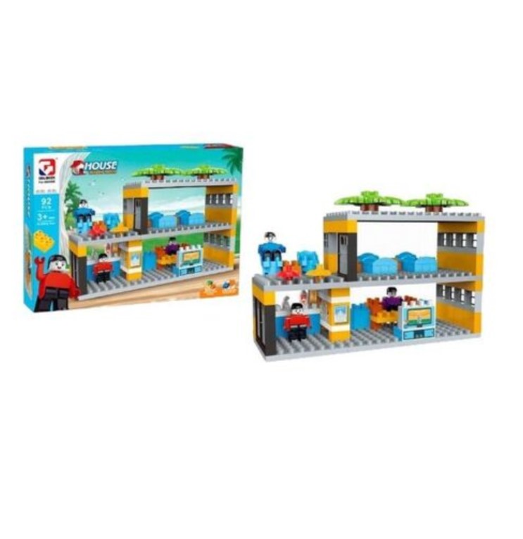 مجموعة لعب مكعبات بناء المنزل- 92 قطعة