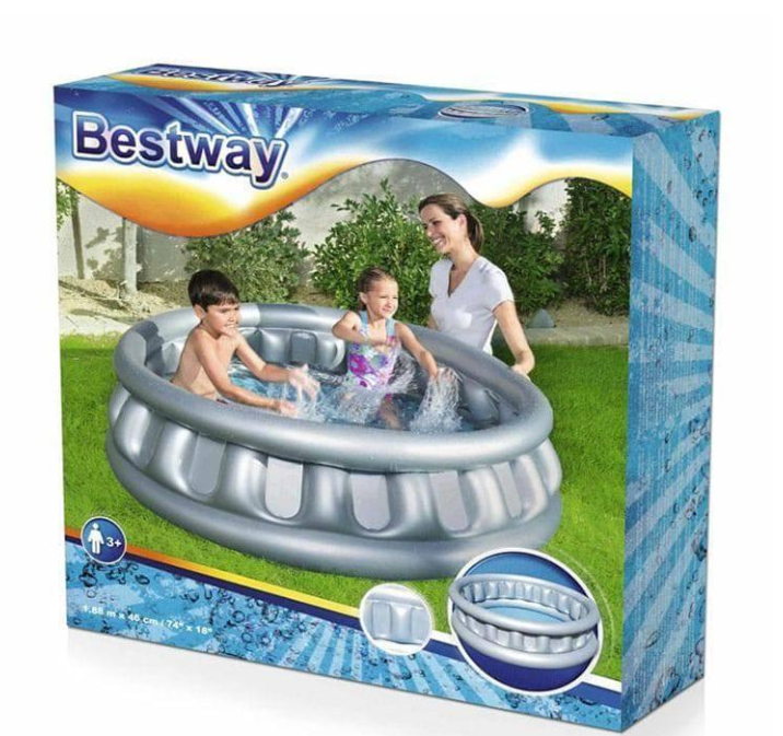 Large Round Silver Pool- 188X46CM