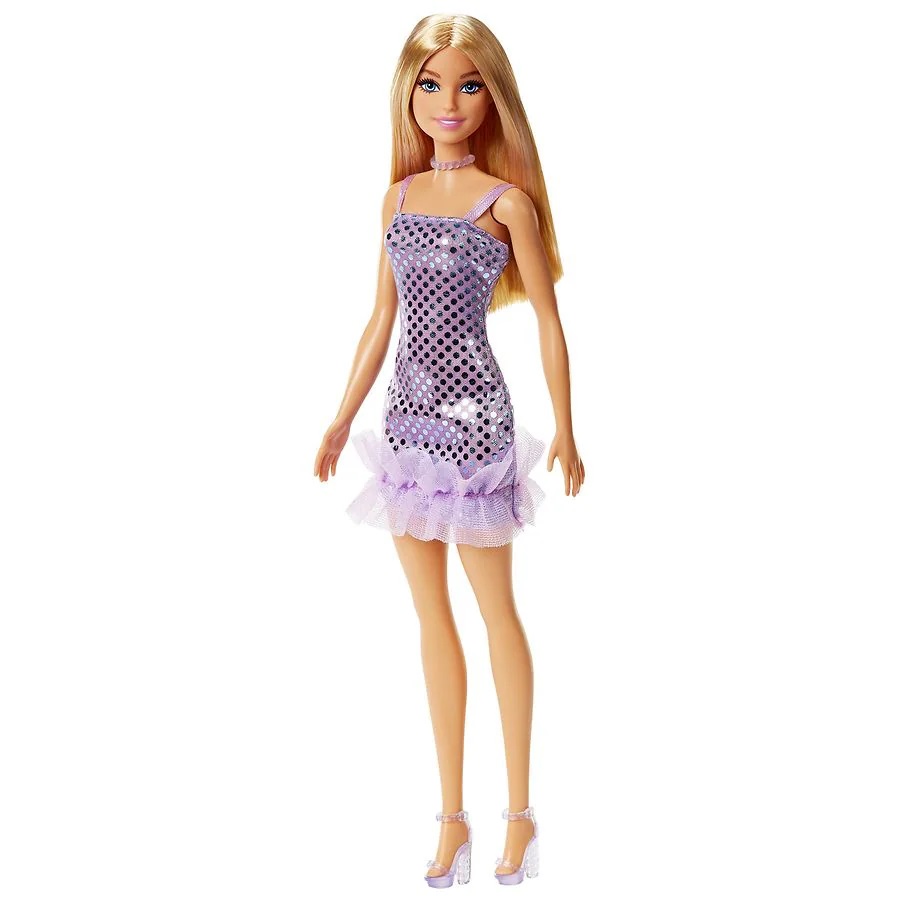 Barbie Glitz doll sparkly purple polka dot dress