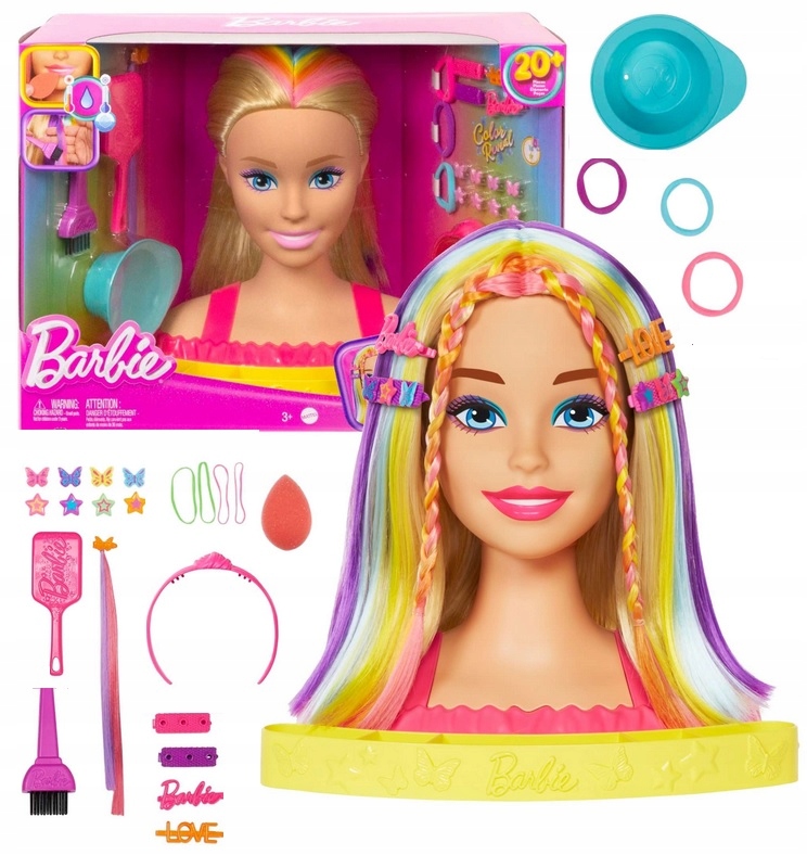 Barbie Neon Rainbow Deluxe Styling Head - Blonde Hair