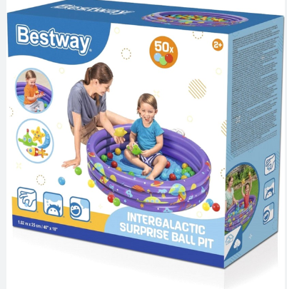 3-layer inflatable pool with 50 balls and 4 small toys