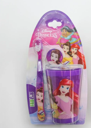 Disney soft toothbrush for children with princess cup
