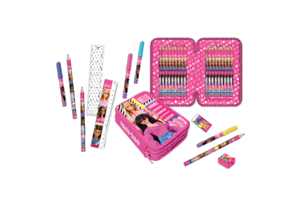 Barbie 3 Zippers Pencil Case