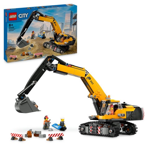 Lego yellow construction excavator