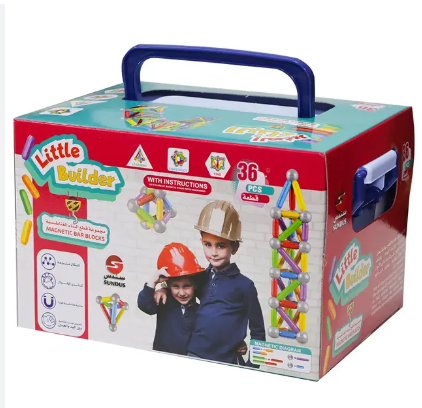 Small Construction Magnetic Building Kit, 36 Pieces