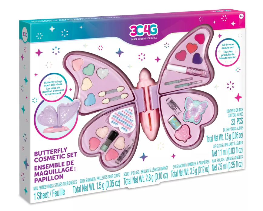 Butterfly Cosmetics and Beauty Set, 23 Pieces