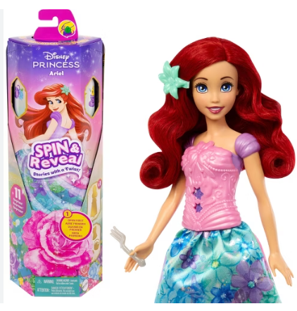 Disney Princess Spin and Reveal Ariel Fashion Doll with 11 Surprises