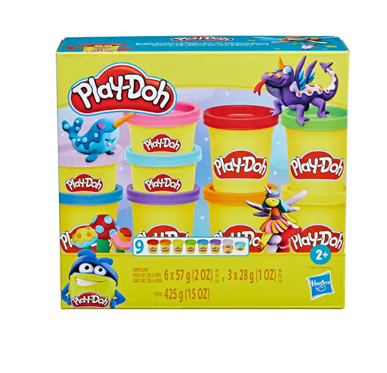 Set of 9 colorful Play-Doh toys