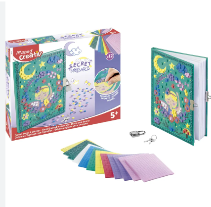 Creative diary mosaic secret map