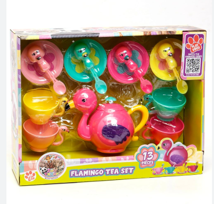Polly 13-Piece Flamingo Tea Set
