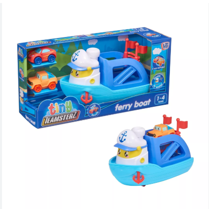 Teamsters mini boat toy with two cars