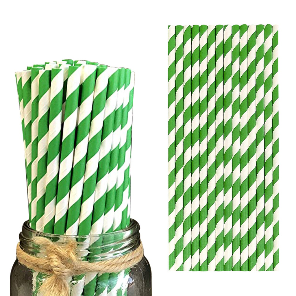Party striped paper straws
