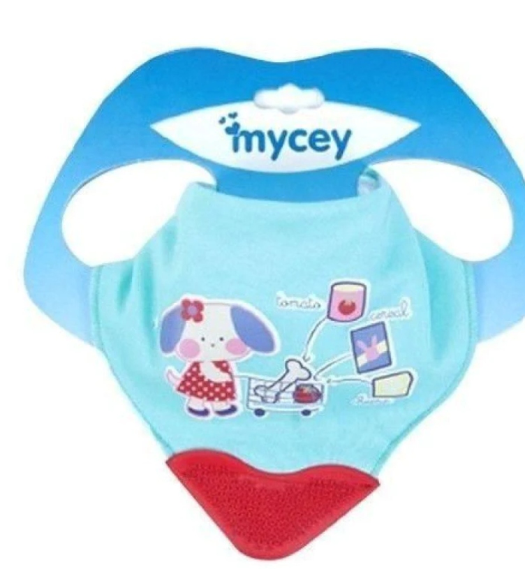 MyCey Bandana Bibs with Teether -shopper dog