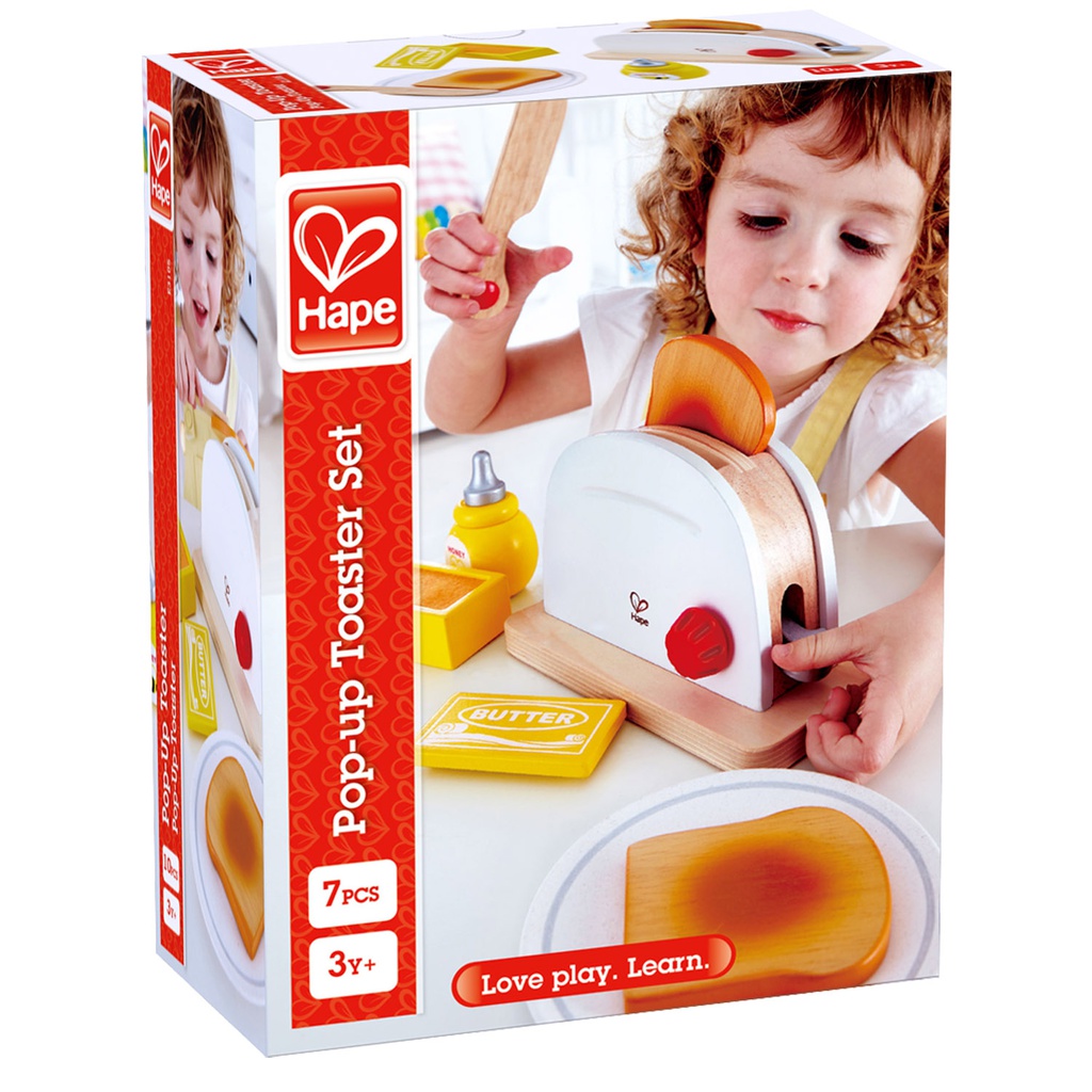 مجموعة محمصة خبز الخشبية  من هيب-ادوات مطبخ للعب الاطفال