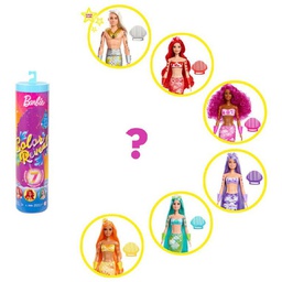 [hcc46] Barbie Color Reveal Doll with 7 Surprises - Mini Size