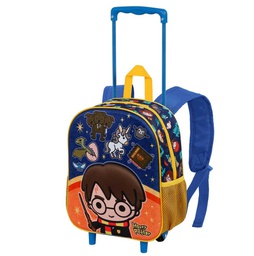 [05891] Harry Potter Crest Small 3D Backpack with Wheels, Orange