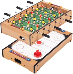 [2371] Wooden Football hockey puck 2 in 1