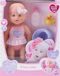 [BH-697914] Baby Habibi Doll Drink &amp; Wet 14inch