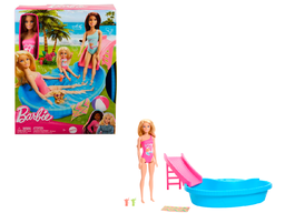[HRJ74] Blonde hair doll with pool, slide and towel