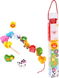 [TKB510-B] مكعبات حيوانات المزرعة الخشبية