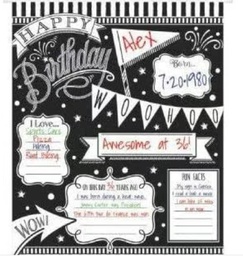 [SQUI2946] Chalkboard birthday sign