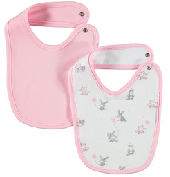 [MCY20511] MyCey Cotton bibs- 2 piece set - pink set