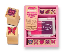 [MD2415] Butterfly and heart stamp set from Melissa and Doug