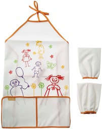 [BJ13730] Babyjem New Activity Apron White, Red - 
