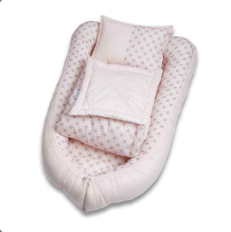 [FB94136] فنا بيبي وسادة بالسرير لنوم الاطفال وردي 